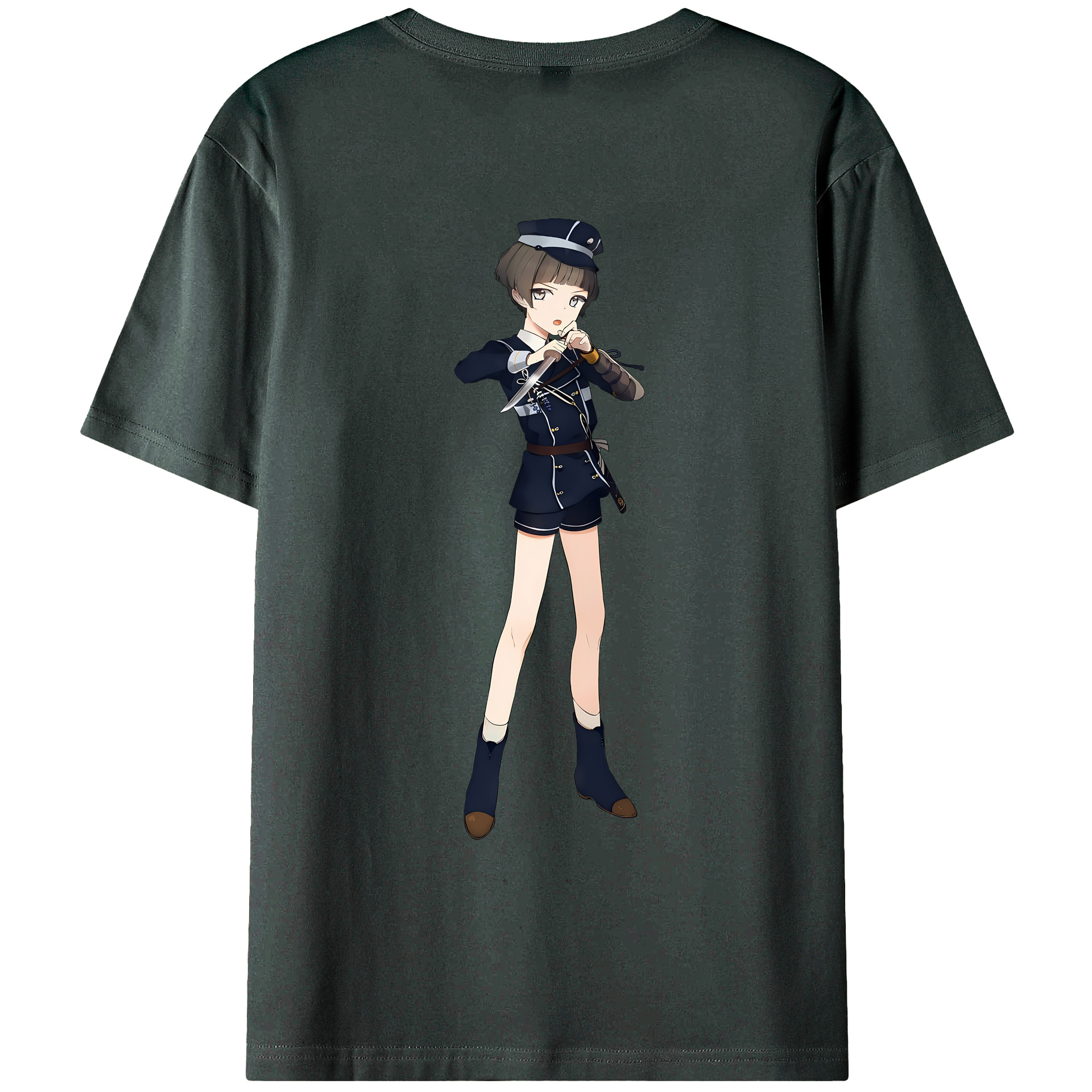 （画像用） 刀剣乱舞 Touken Ranbu 綿100％ メンズ半袖Tシャツ（バックプリント） 通気性